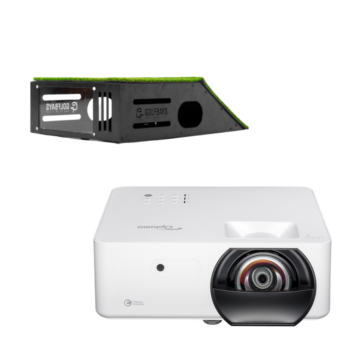 Optoma LH351ST Projector & GolfBays Floor Mount Case